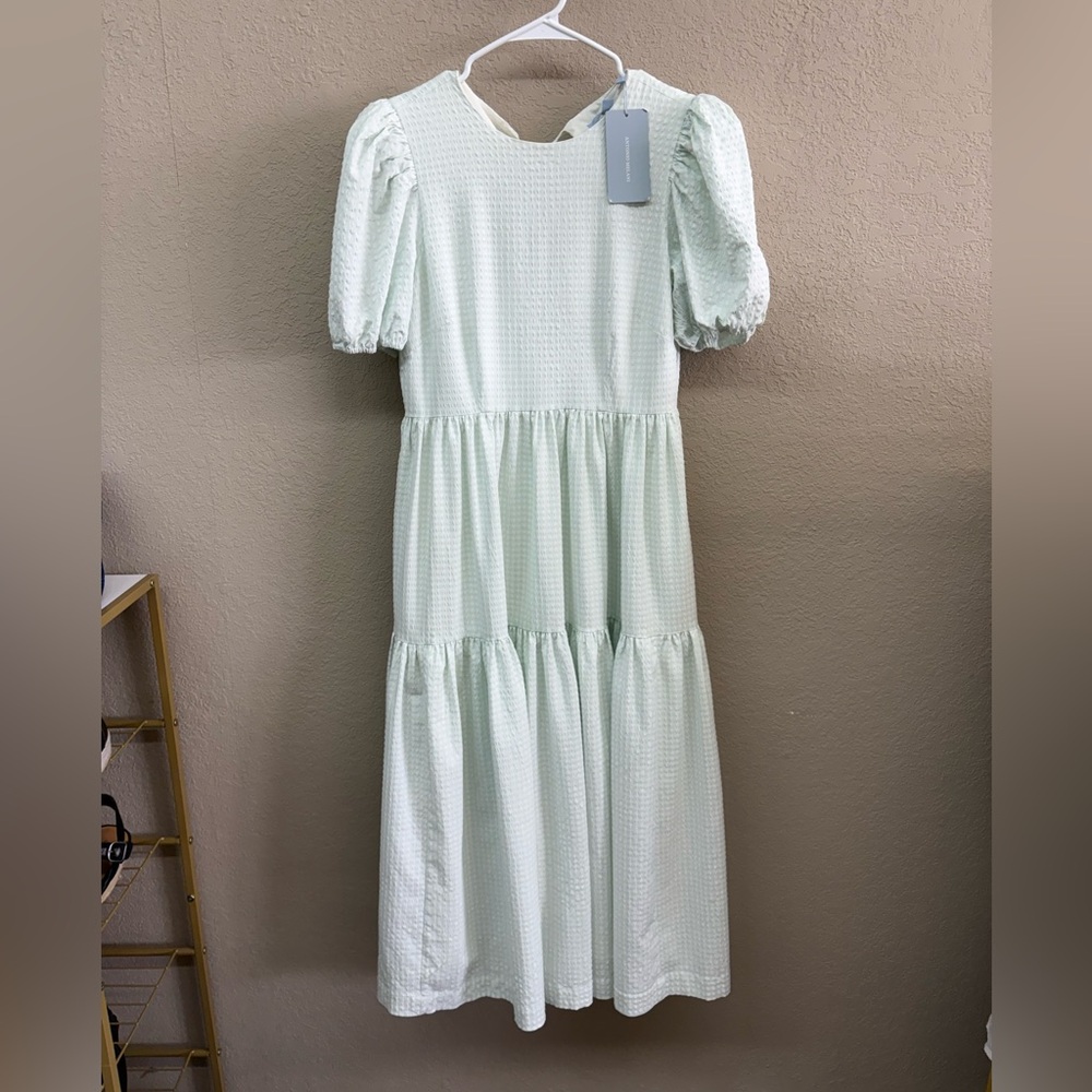 ANTONIO MELANI Green Puff Sleeve Sundress